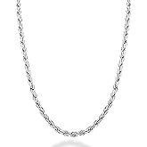 Miabella Solid 925 Sterling Silver Italian 2mm, 3mm Diamond-Cut Braided Rope Chain Necklace for Men Women Made in Italy