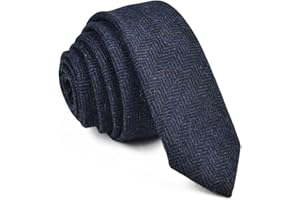 VOBOOM Mens Necktie Skinny Tie Tweed Pattern Woolen Neck Tie