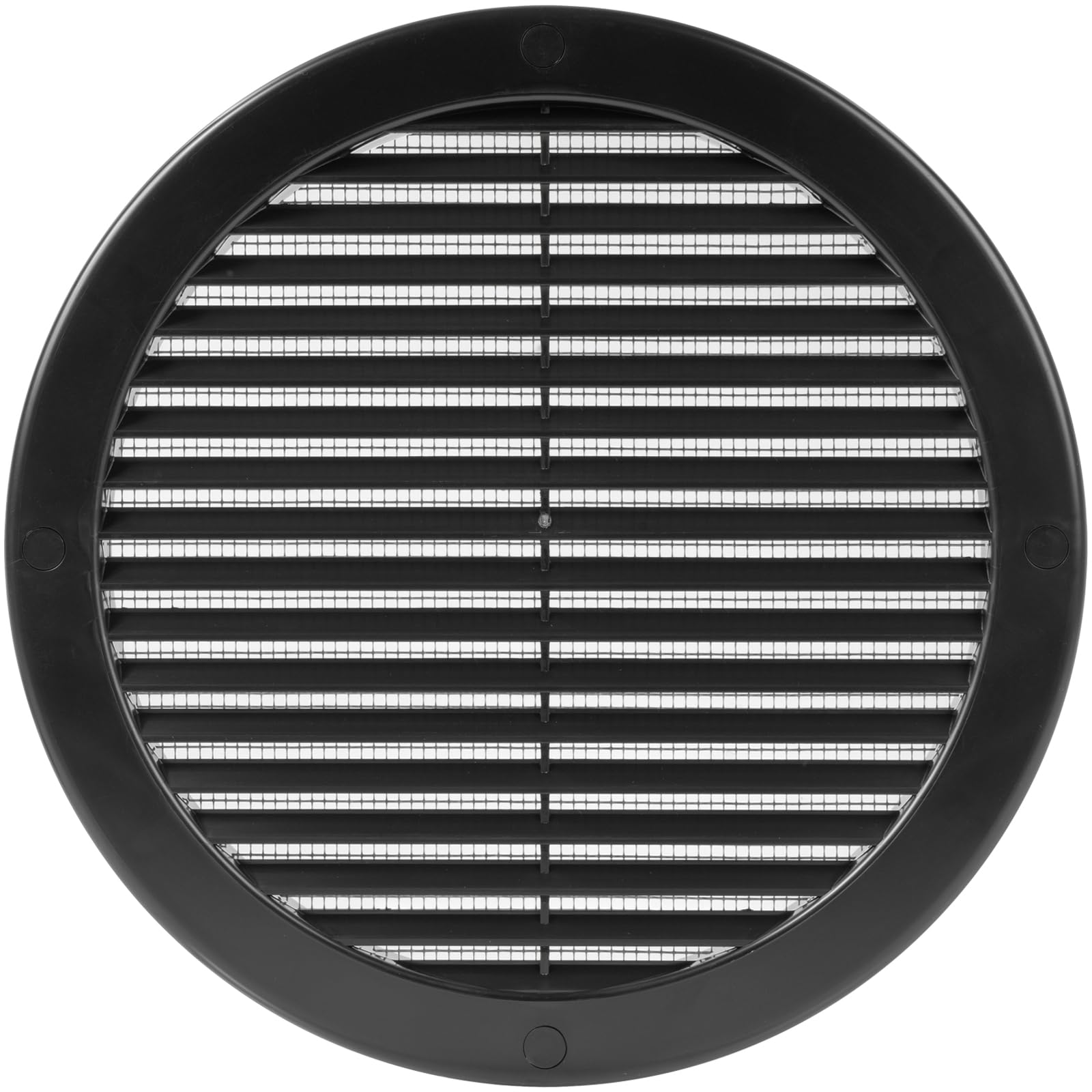 Vent Systems Ø200 mm / 8'' Inch Black Soffit Vent Cover with Mounting Neck - Round Air Vent Louver - Grille Cover - Built-in Mesh Screen - HVAC Vents for Bathroom, Home Office, Kitchen — image 1