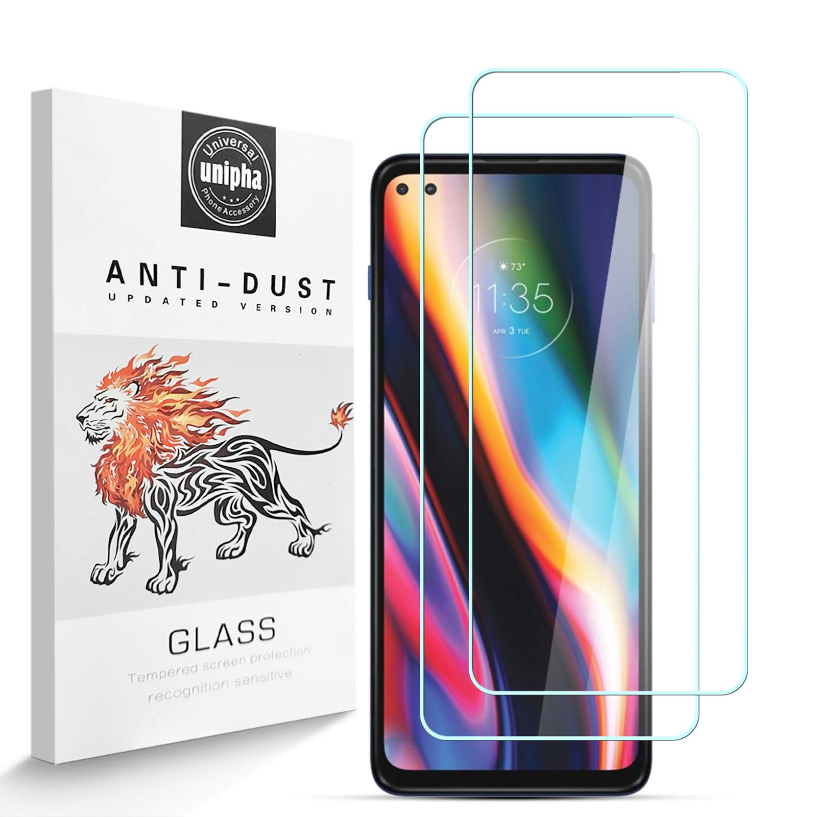 Zidwzidwei Screen Protector for Motorola Moto G 5g Plus [2 Pack], 9H Hardness Tempered Glass, 2.5D High Definition Film, Bubble Free, Screen Protector Compatible with Motorola Moto G 5g Plus