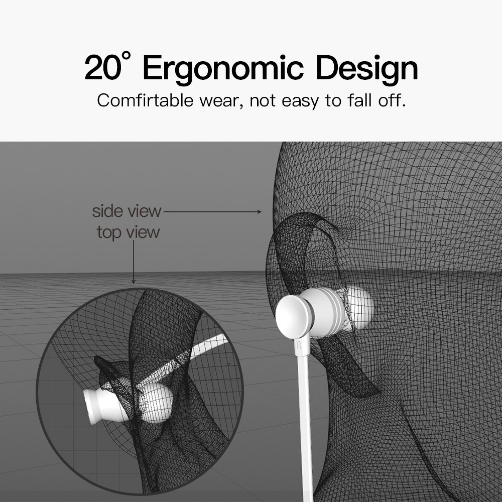 Earbuds, GGMM Heavy Deep Bass Ear Buds Wired Headphones with Microphone, Titanium Plated Driver Units Tangle Free Earphones with Carry Pouch, for Smart Devices Laptop MP3 Accessories, C300 Red