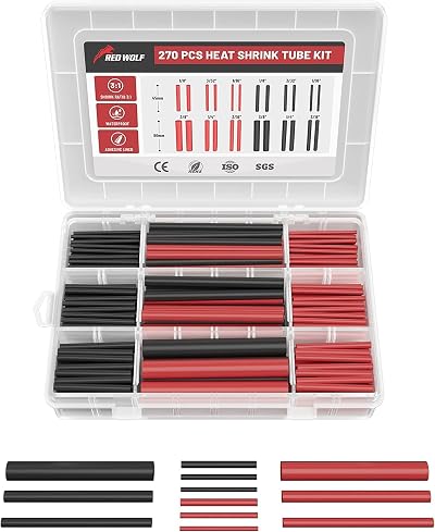 RED WOLF Heat Shrink Tubing Kit 3:1 Marine Grade 270pc Assorted