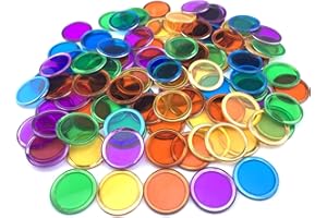 Dacefloy Magnetic Bingo Set -100 PCS Multicolour Metal Ringed Chips/Plastic Poker Tokens/Markers/Math Counting/Science Exploration/STEM Kit/Family Game Nights