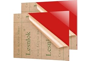 Lesnlok 8 x 12 Red Acrylic Sheets 1/8 inch Thick 3mm 2 Pieces Red Plexiglass Sheets,for Laser Cutting,Painting, Handicrafts, DIY Display Projects (2, red, 8 x 12)