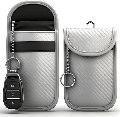 Diyife Faraday Pouch 2 Pack Key Fob RFID Signal Blocking Wallet Silver