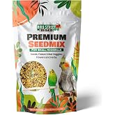 Bird Street Bistro Premium Bird Seed Mix &ndash; Natural Foraging Food for Parrots, Conures, African Greys &amp; Cockatiels &ndash; Healthy Whole Grain Parrot Food, No Fillers or Additives &ndash; 11oz Bag