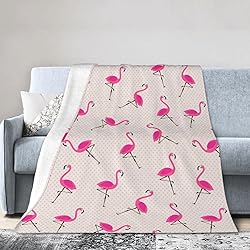Duduho Pink Flamingos Bed Blanket Ultra Soft Throw