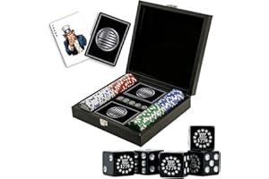 MILITARY VETERAN PRODUCTS American Flag Casino Poker Chip Set – 100 Piece Poker Chips, Patriotic USA Playing Cards & Dice with Leather Case, Great Chips for Texas Holdem or Blackjack Custom Patriotic Poker Set - Gift
