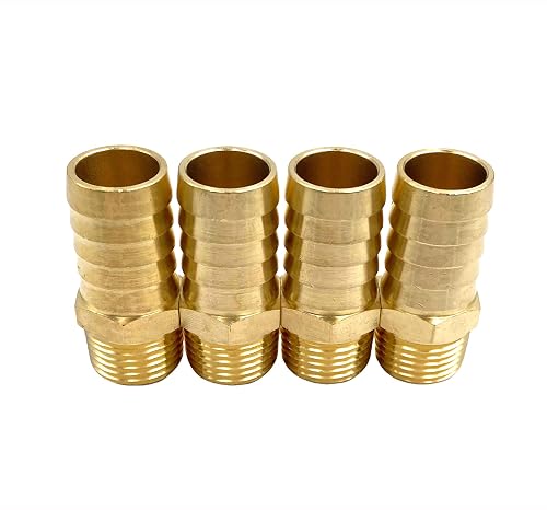 10 Pack! 3/8" Swivel Hose Barb X 1/4" Male NPT Brass Fittings For Fuel, Water, Air