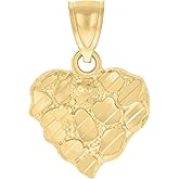 Jewels By Lux 14kt Yellow Gold Womens Nugget Heart Charm Pendant
