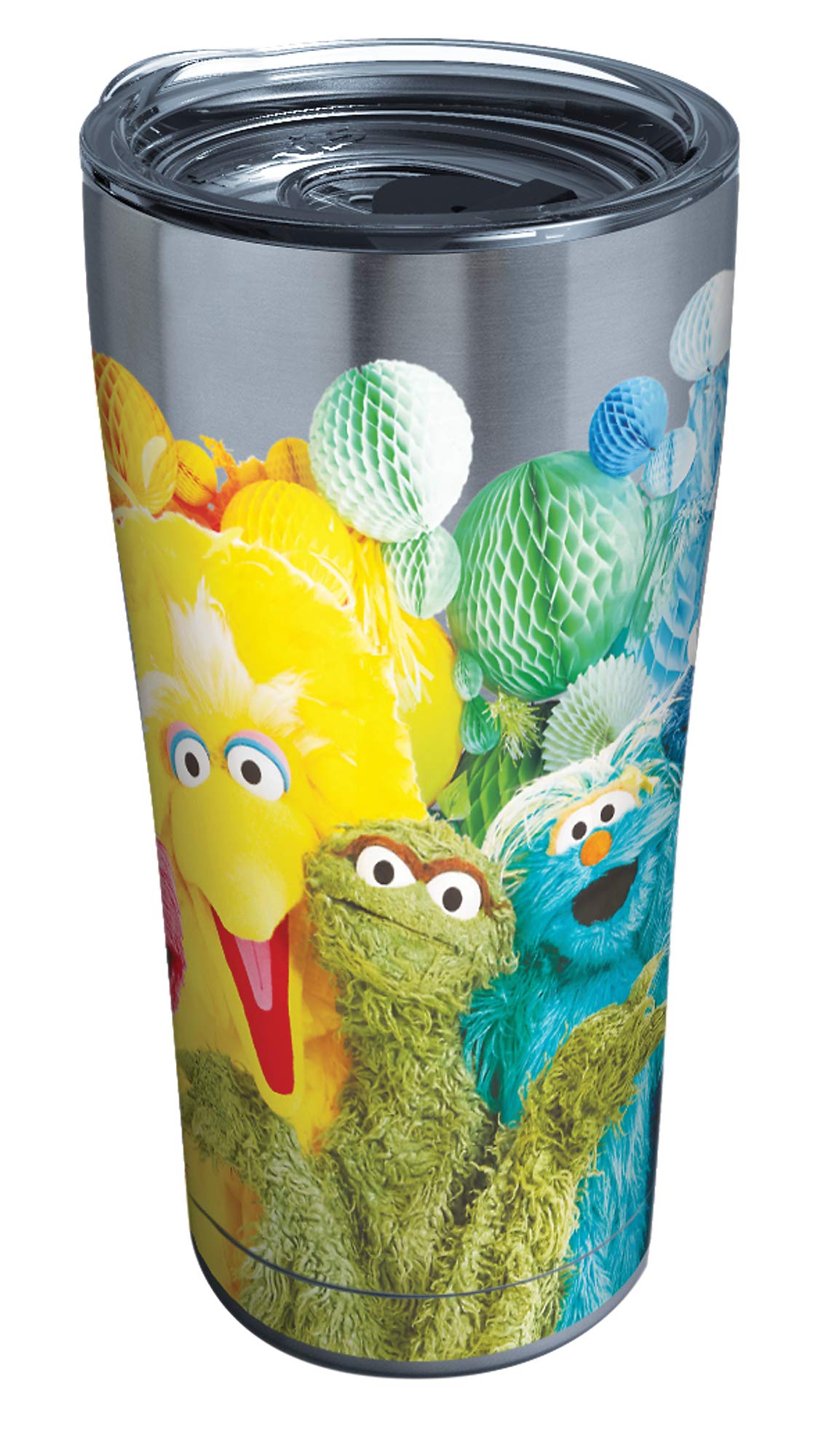 Tervis Sesame Street 50th Anniversary Party Triple Walled Insulated Tumbler Travel Cup Keeps Drinks Cold & Hot, 20oz Legacy, Stainless Steel