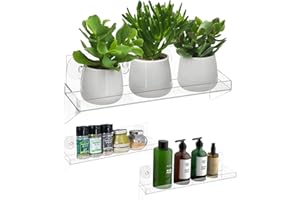 Urban Leaf Window Shelf for Plants, Window Sill Extender for Plants, Bathroom or Kitchen Acrylic Shelving, Declutter Your Spices, Herbs, Toiletries and Plants