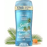 Secret Fresh Antiperspirant Deodorant for Women, 72hr Breathable Sweat &amp; Odor Protection, Instant Freshness &amp; Gentle, PH Balancing Minerals, Invisible Solid, Hidden Oasis Scent, 2.6 oz