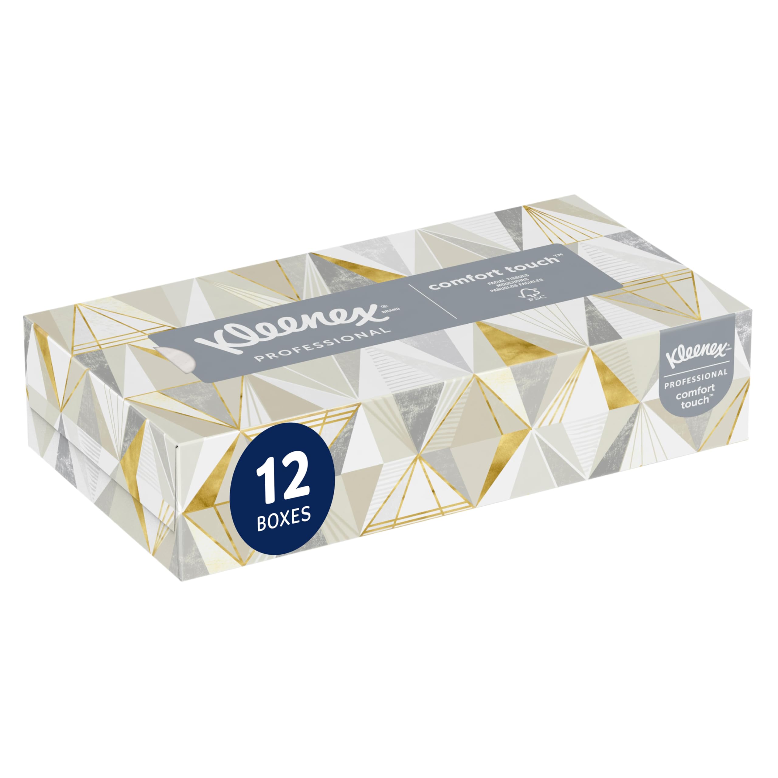 Photo 1 of Kleenex Professional Facial Tissue, Bulk (03076), 2-Ply, White, Flat Boxed Format, Designed for Business, Convenience Size (125 Tissues/Box, 12 Boxes, 1,500 Sheets/Case)