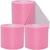 ADMITRY Pre Wrap Tape Athletic,3 Rolls X 22 Yards Pink Prewrap | Headbands for Hair,Foam Underwrap Sports Wrap