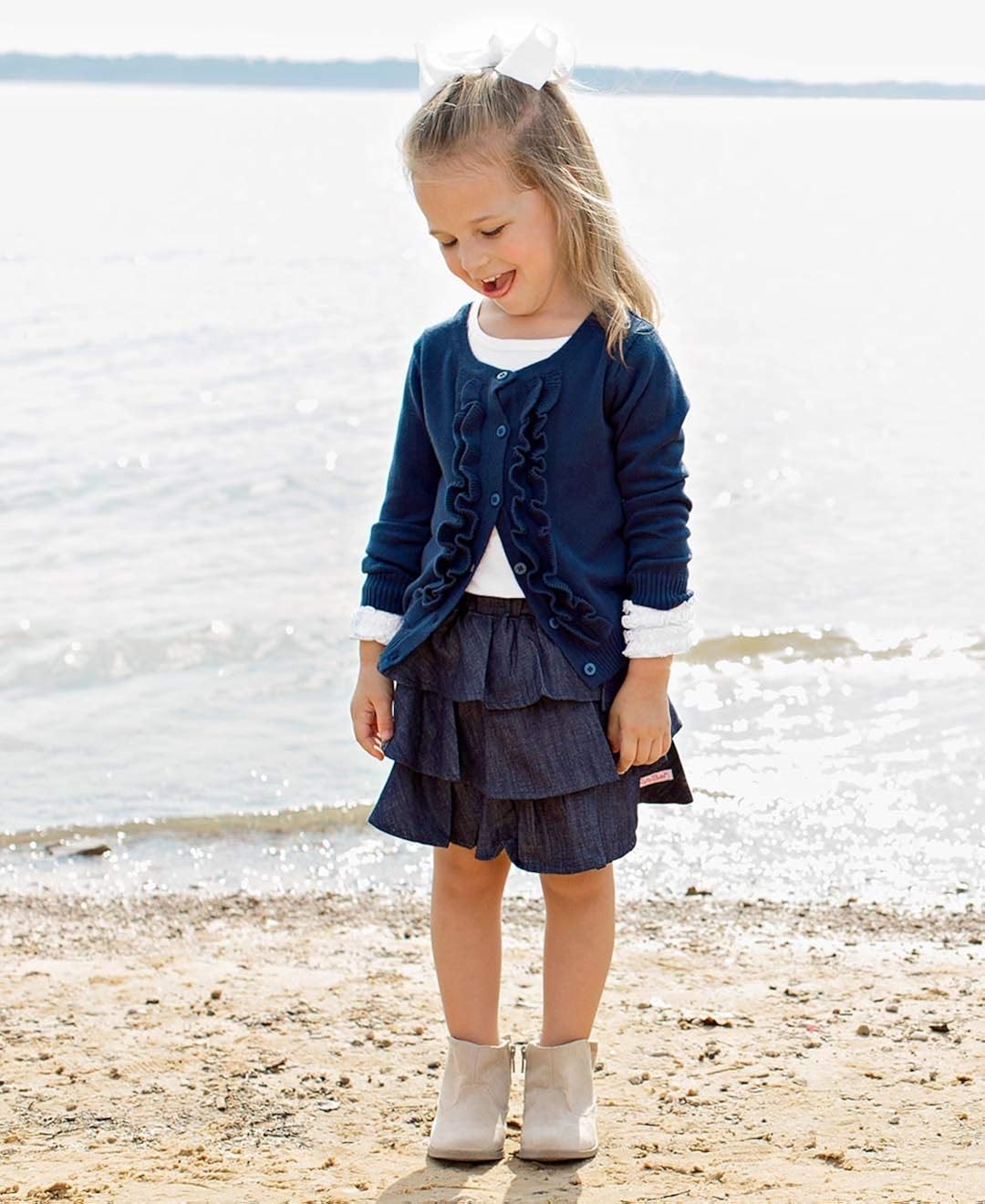 RuffleButts Girls Undershirt - Extra Soft Long Sleeve Layering Tee: Clothing