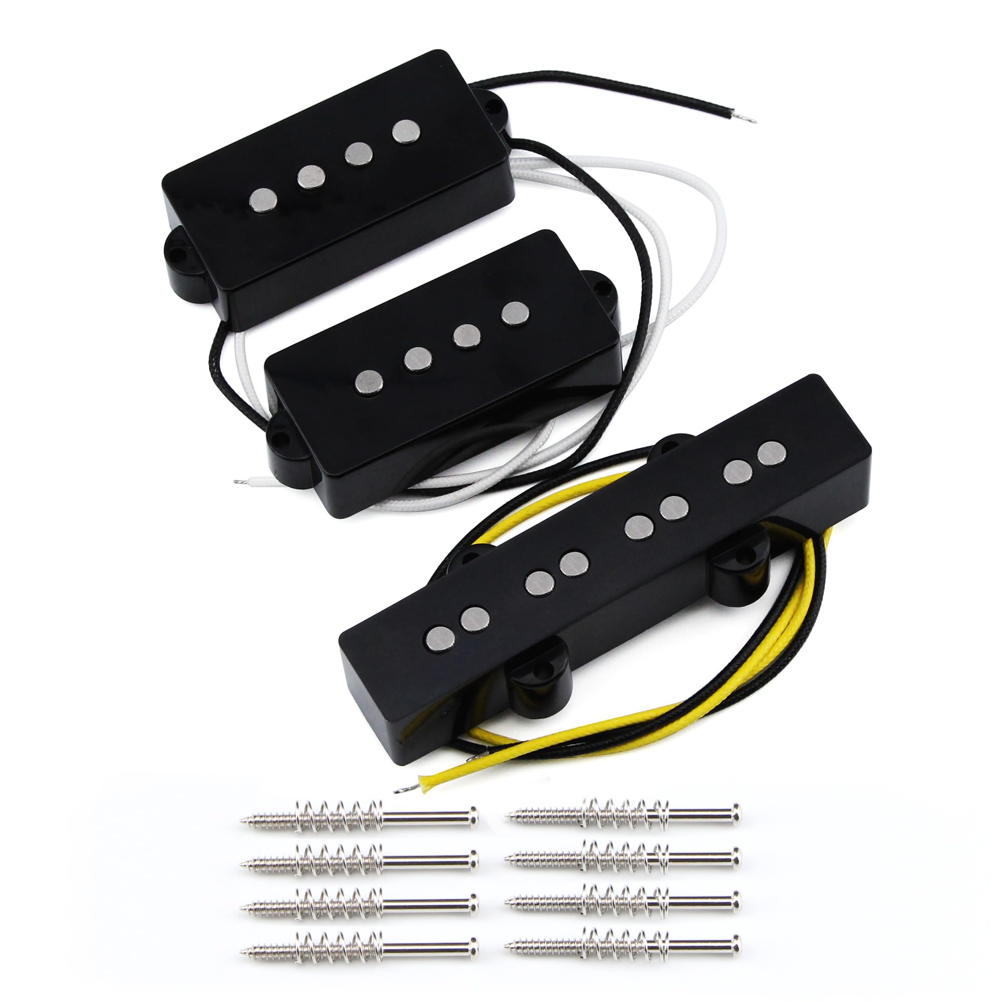 Photo 1 of FLEOR Alnico 5 PJ Bass Pickups Neck Bridge Pickups Set for 4-String PB JB Bass Electric Bass