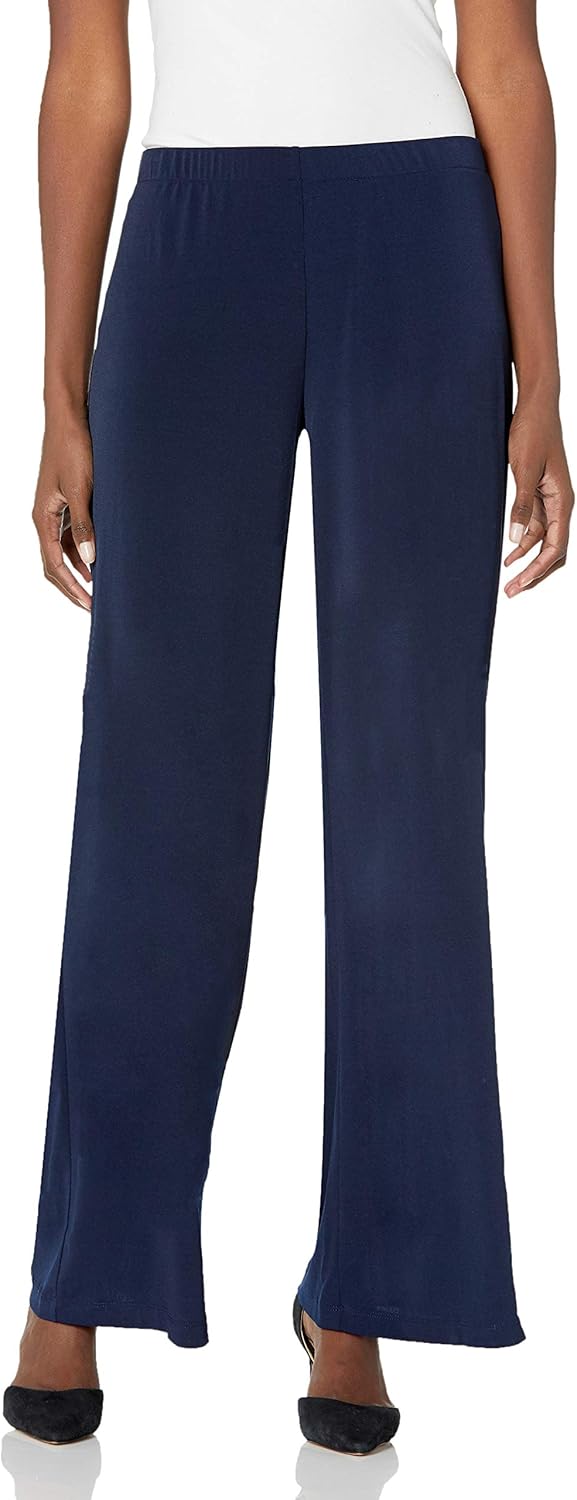 AGB Women's Soft Knit Palazzo Wide Leg Pant (Petite, Standard and Plus Sizes) at  Women’s Clothing store