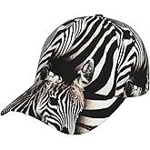 ZSUUGJ Zebra Pattern Baseball Cap Unisex Adjustable Baseball Hats for Sports Outdoor Black