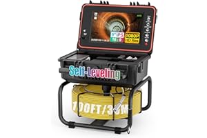 ONDASHCAM Sewer Camera, Self-Leveling Drain Camera 100 ft with Distance Counter, 9" 1080P HD Plumbing Cameras Snake with 12 LED Lights, IP68 & 32GB DVR, Industrial Endoscope for Duct Sewer Line Pipe Inspection