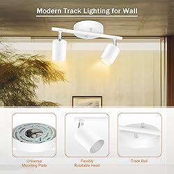 Track Lighting Ceiling, White 2 Lights Track