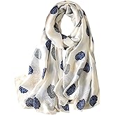 NUWEERIR Womens 100% Large Mulberry Silk Scarf Long Satin Scarf Fashion Lightweight Wraps