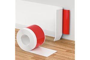 Fixmend Flexible Wall Base Baseboard Molding Trim, 4 Inch(W) x 20 Feet(L) Self-Adhesive Vinyl, Peel and Stick Cove Base, Rubber Wall Base Moulding Trim (White)