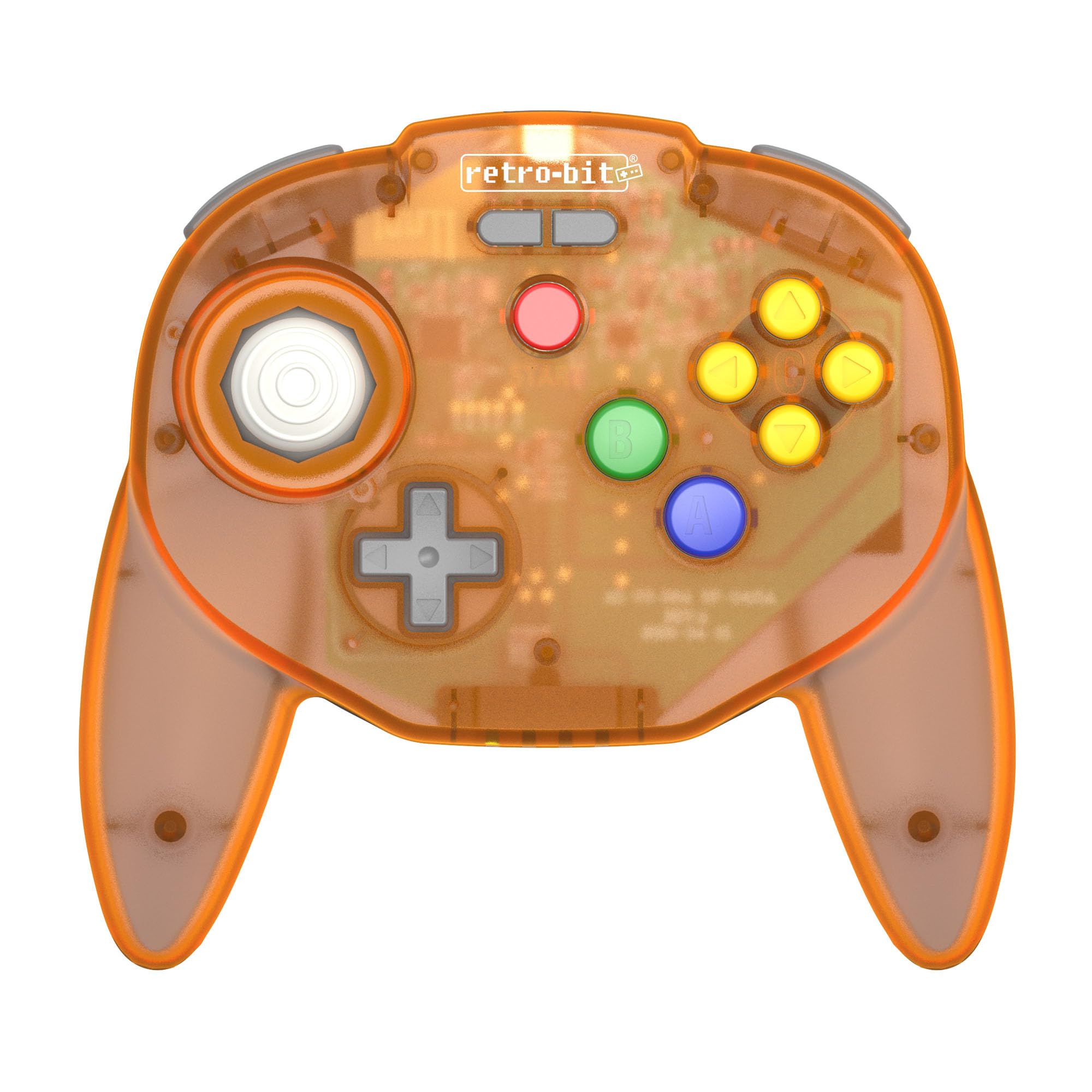 Retro-Bit Tribute 64 2.4 GHz Wireless Controller V2 for 64 (N64), Switch Online, PC, MacOS, RetroPie, Raspberry Pi and Other USB Devices (Orange Hawk)