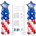 IDAODAN 2 Set Balloon Column Kit for Kids, Balloon Column Stand with Base, 6.5ft Height Balloon Tower Stand for Wedding Baby Shower Birthday Party Event Decorations