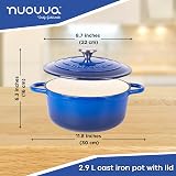 Nuovva Enamelled Cast Iron Dutch Oven 3.1 Qt with Lid 22cm Dark Blue view 2