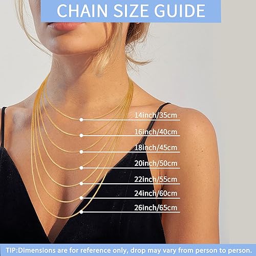 Jewlpire Soild 22K Over Gold Chain Necklace for Women, Box