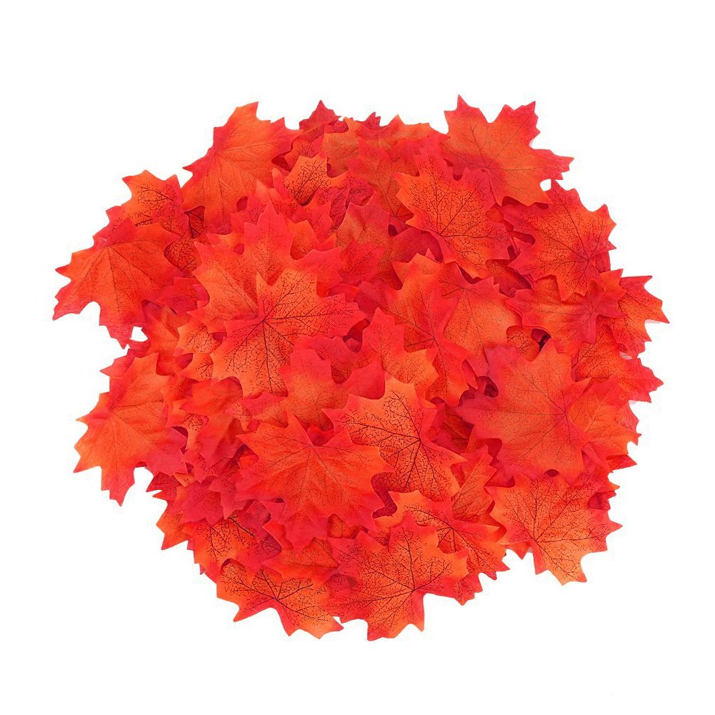 300pcs Artificial Fall Maple Leaves, 6 Mixed Colors Fall Leaves for Wedding, Festival and Events Outdoor Decorations by Ndier