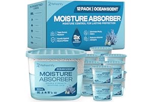 Premium Moisture Absorbers 12 Pack and Humidity Absorber - High-Efficiency Moisture for Closet Dehumidifier and Car Dehumidif