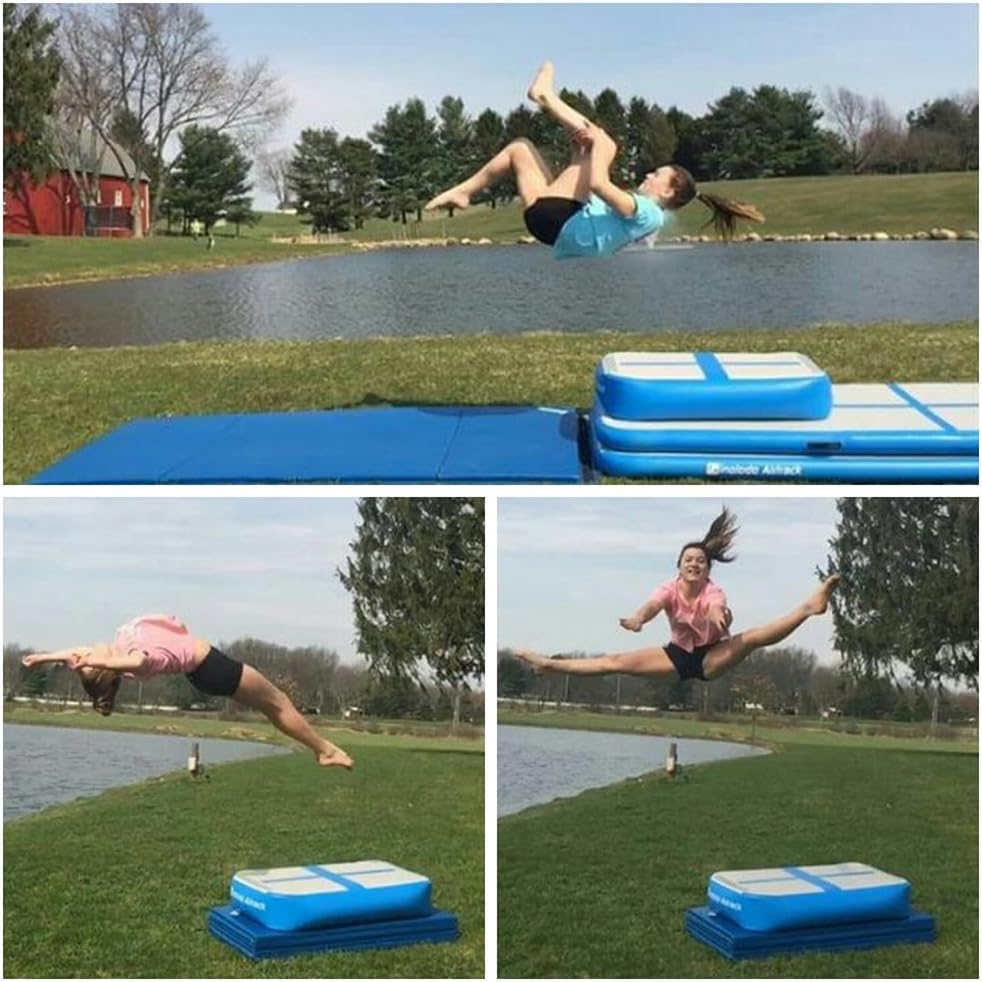 Sinolodo 10ft/13ft/16ft/20ft/23ft/26ft Inflatable Gymnastics Air Track Tumbling Mat 4/8 inches Thickness Airtrack Mats for Home Use/Training/Cheerleading/Yoga/Water with Pump : Sports & Outdoors