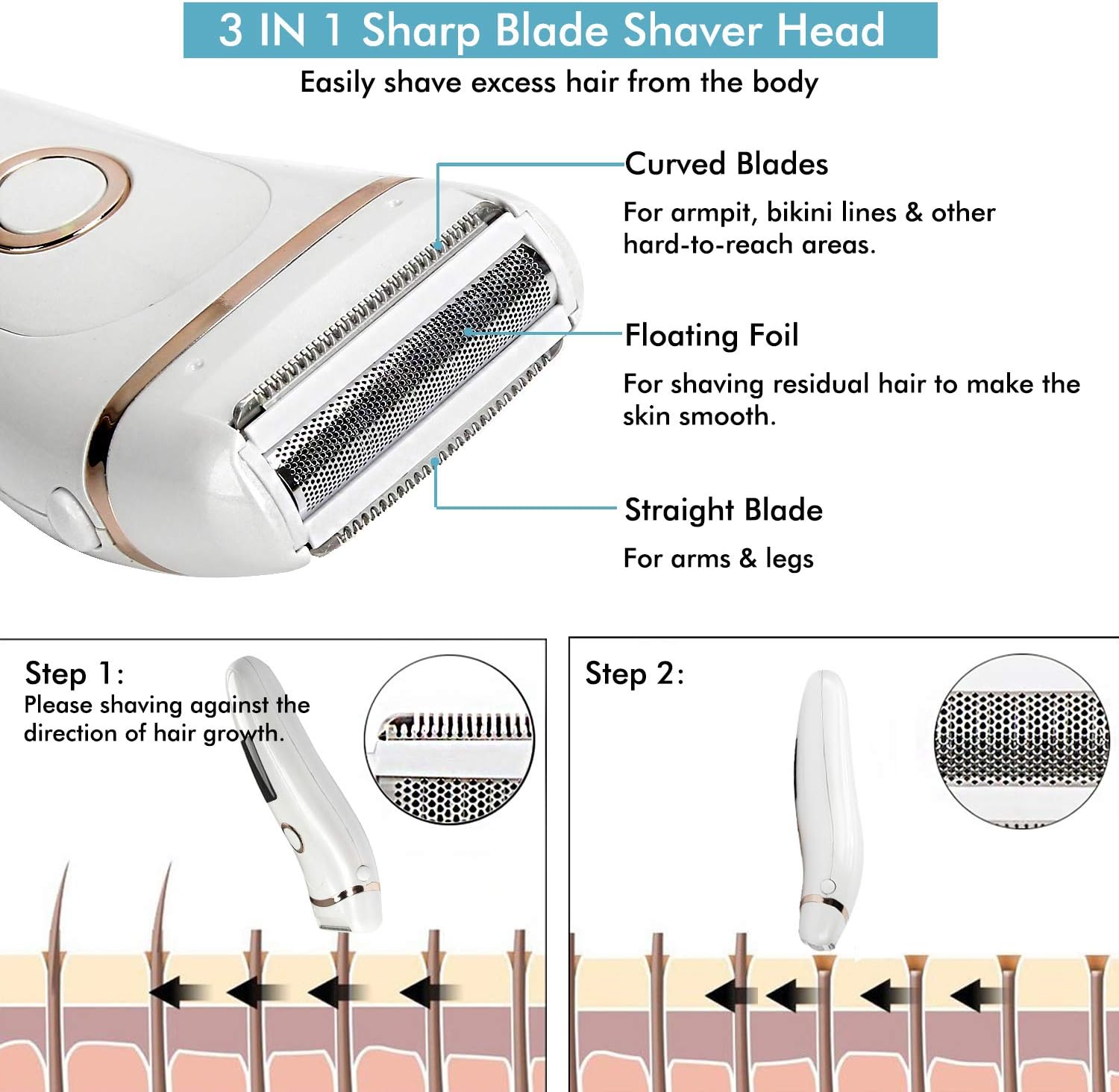 Electric Razors for Women,FAMEDY 3 in 1 Ladies Electric Shaver with