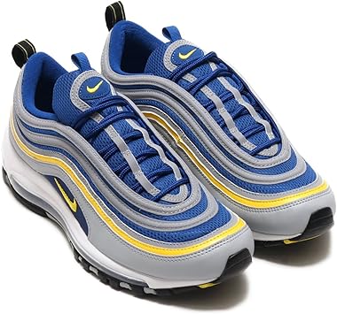 Amazon 日本国内正規品 ナイキ エア マックス 97 Nike Air Max 97 ウルフグレー ジムブルー ホワイト ツアーイエロー 24 0cm 9216 006 ナイキ Nike スポーツ アウトドア