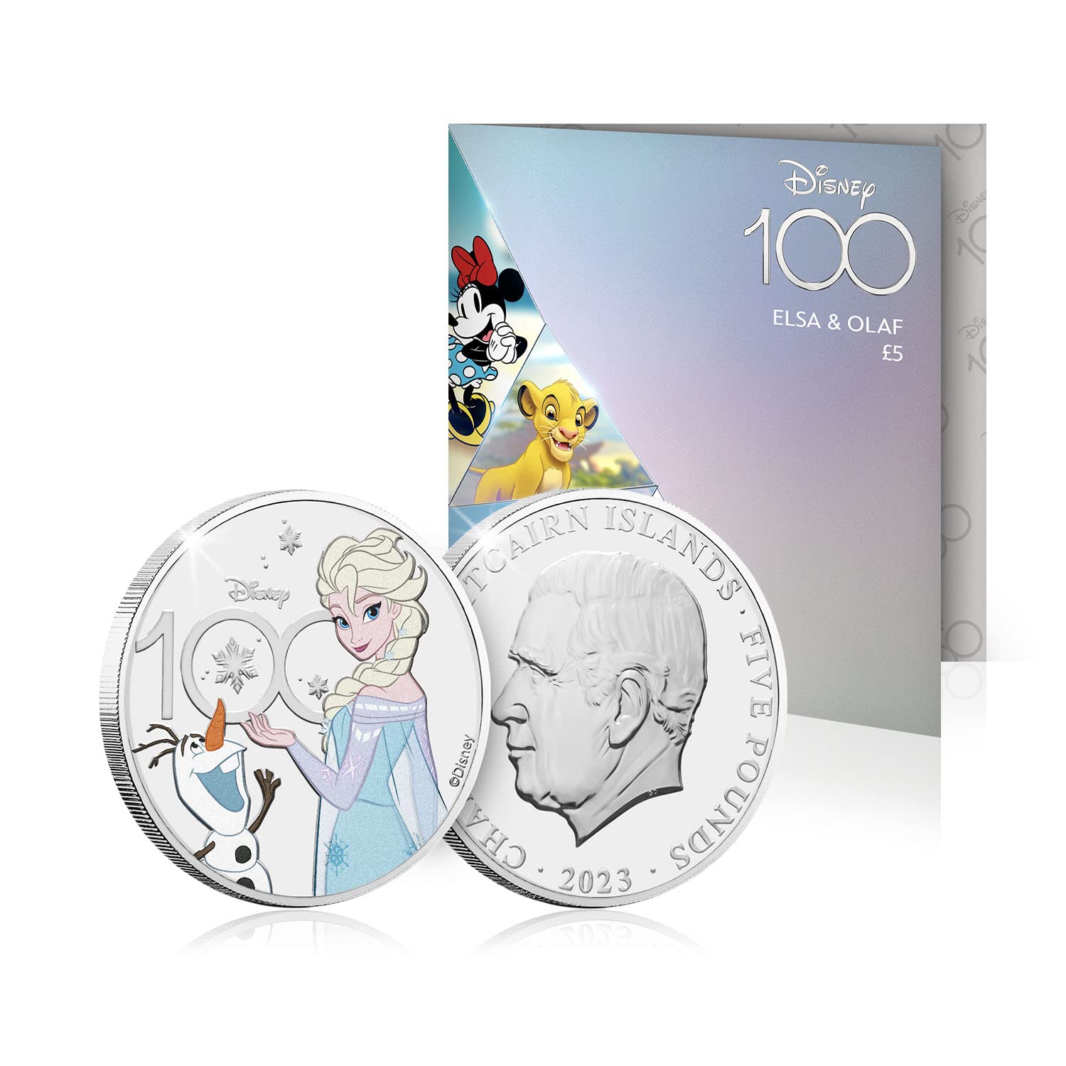Disney 100th Anniversary D100 Frozen Elsa and Olaf 5 BU Colour Coin 2023