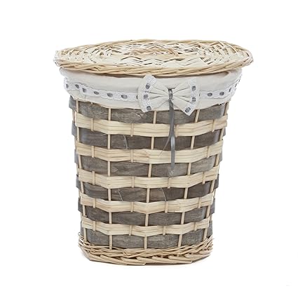 Wäschekorb aus Weide und Stoff: Amazon.de: Küche & Haushalt