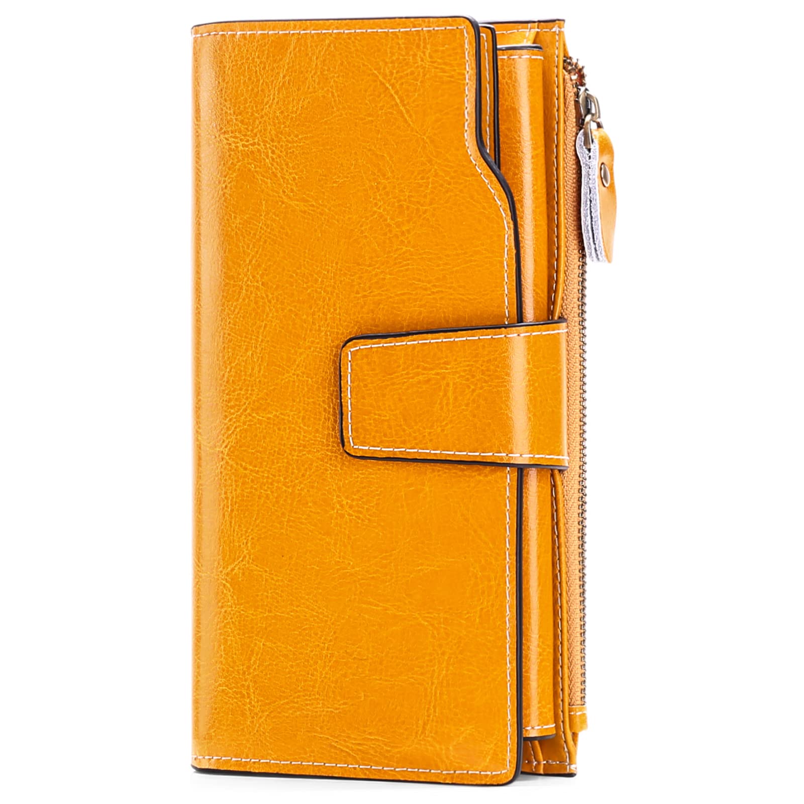 SENDEFN Ladies Purse,Large Capacity Genuine Leather Women's Wallet with Multiple Card Slots