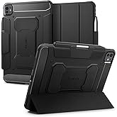 Spigen for iPad Pro 11 inch Case M5/M4 (2025-2024), Rugged Armor Pro, Tri-fold Kickstand Protective Folio Cover with Pencil Holder, Supports Auto Wake/Sleep, Black