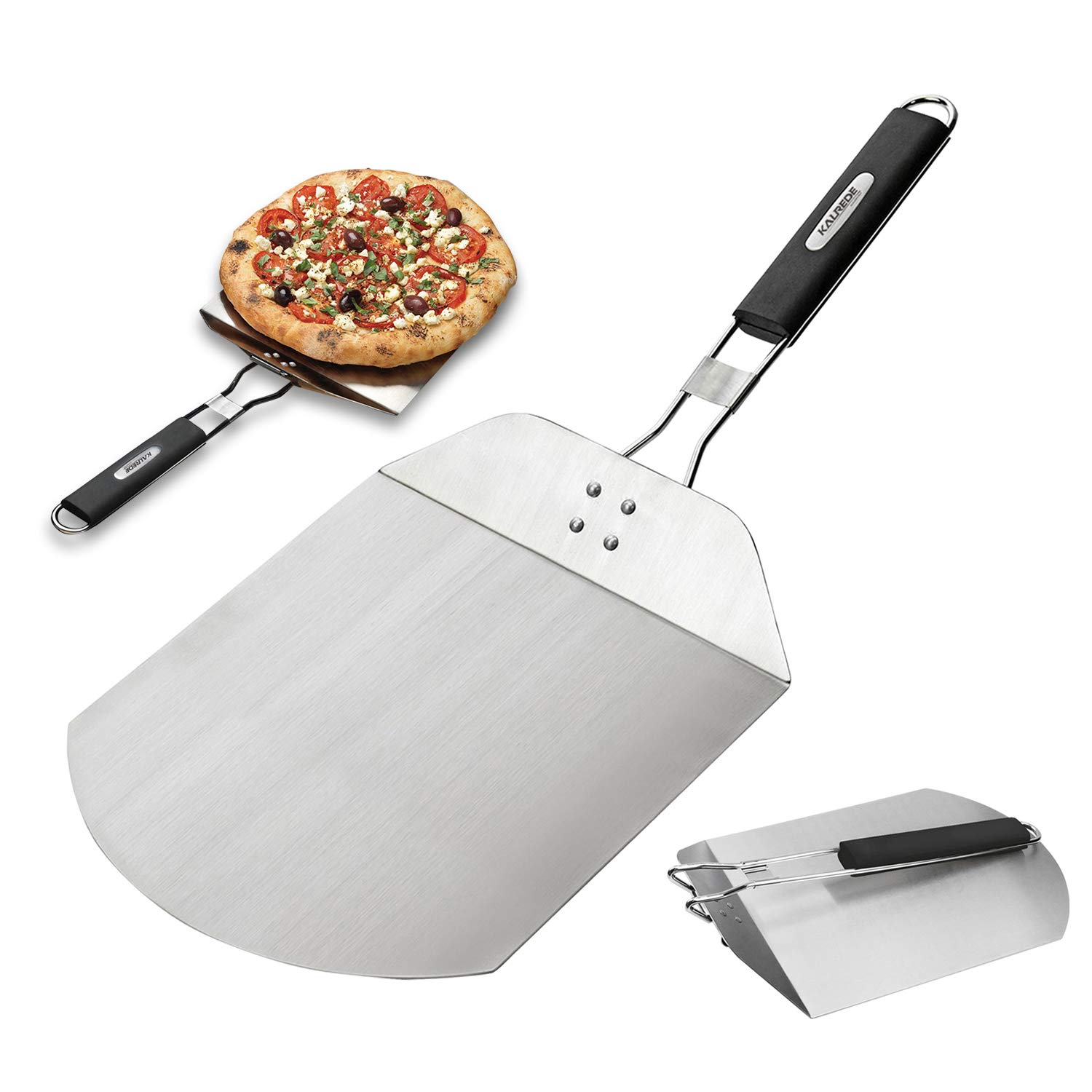 KALREDE Pizza Peel Heavy Duty Stainless Steel Folding Pizza Paddle