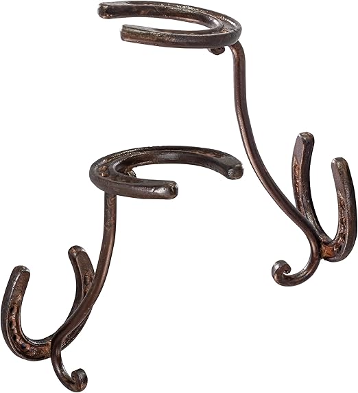 Cowboy Hat Rack Set of 2 Decorative WallMounted Holder HeavyDuty Iron Hanger