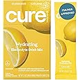 Cure Hydration | Plant-Based Electrolyte Drink Mix | No Added Sugar | FSA & HSA | Dehydration Relief Powder Made with Coconut Water | Non-GMO | Vegan | Box of 8 Packets - Lemonade