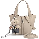 Women's Handbag Artificial Leather Bucket Wallet with Top Handle, Single Shoulder Bag with Removable Small Wallet