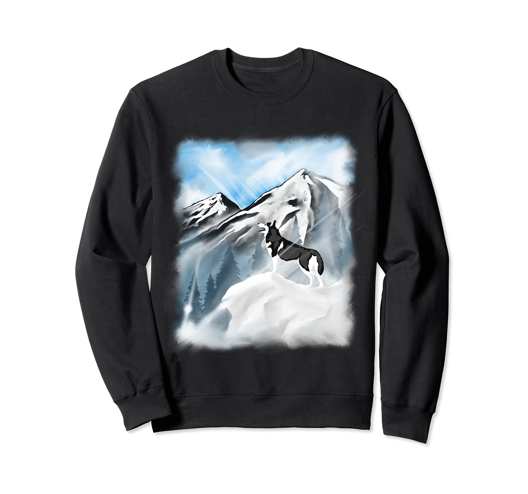 Mountains Siberian Husky Dog Sweatshirt