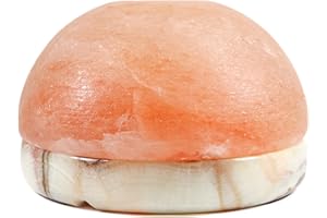 Himalayan Secrets® Salt Dome Lamp | for Warming Up Hands and Feet (9" Onyx Stone Base)