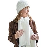 Fall/Winter Beanie & Scarf Set for Men & Women – Cozy Breathable Soft Warm Knit Cuffed Hat & Long Scarf Holiday Gift Set