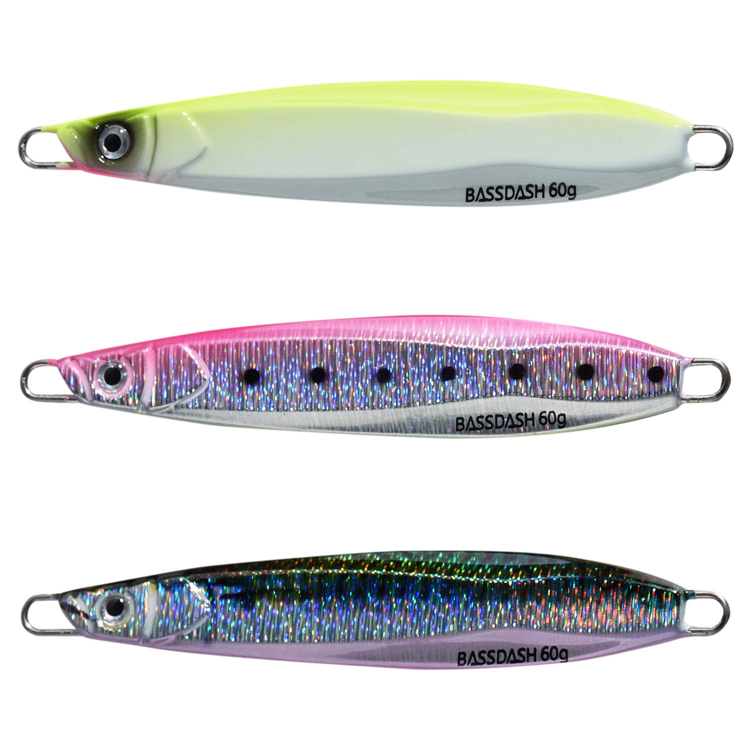 BASSDASH STIX Casting Jig Lure Vertical Slow Jigging Lures 1.4oz 2.1oz with Mustad Hooks 2/0 3/0 for Saltwater Freshwater Kayak Boat Shore Fishing, 3-Pack (3-Pack (CFR), 40 Grams (1.4 oz)) - view 7