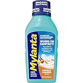 Mylanta Heartburn &amp; Gas Relief Liquid Antacid, Vanilla Caramel, 12oz | Calcium-rich coating formula relieves heartburn, indigestion, bloating &amp; gas &middot; Paraben-free, sugar-free &middot; 12 fl oz