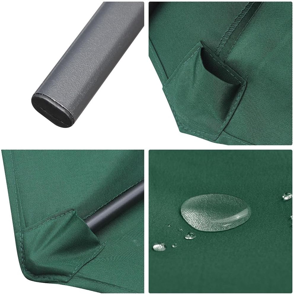 Patio Lawn Garden Umbrellas Yescom 10ft Green Outdoor Patio Half Umbrella Cafe Wall Balcony Door 5 Ribs Tilt Aluminum Sun Shade